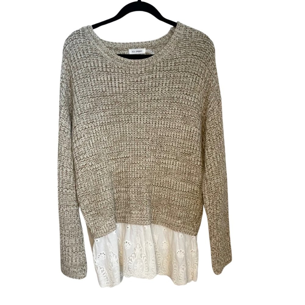 Blu Pepper Lace Knit Pullover Sweater size Med